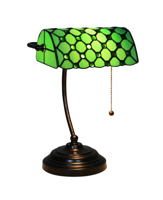 Cross border foreign trade American style minimalist Republic of China green bank light bedroom study bar restaurant booth Tiffany desk lamp