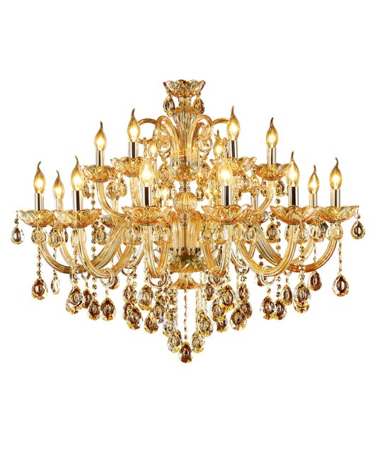 European style living room crystal chandelier, simple modern dining room lamp, home bedroom lamp, luxurious and atmospheric study candle lamp