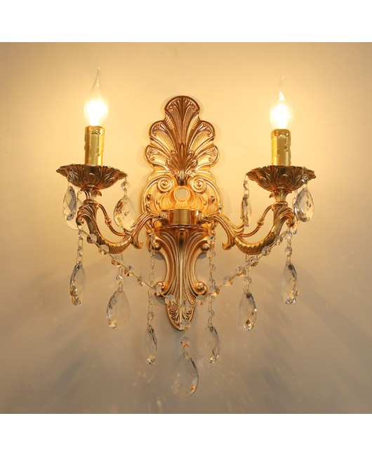 European zinc alloy wall lamp, dining room, living room, golden crystal wall lamp, villa, hotel corridor, decorative wall lamp