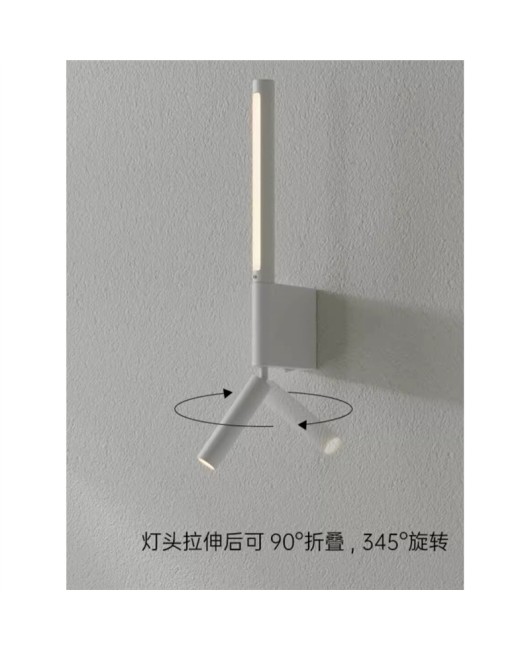 Bedhead wall lamp, bedroom high-end minimalist modern minimalist creative Nordic reading wall lamp with switch, hotel room light