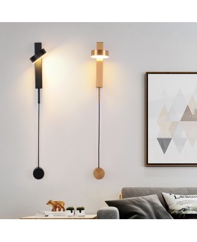 Light luxury bedroom bedside lamp, modern minimalist living room background wall lamp, aisle corridor, hotel commercial adjustable light wall lamp