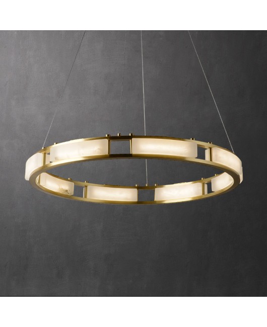 Cloudstone pendant light, all copper living room light, modern new Chinese restaurant bedroom study light, designer's creative marble lighting fixtures