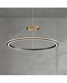 Modern minimalist circle pendant light 2022 new intelligent Nordic light luxury designer atmospheric restaurant light living room pendant light