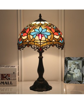 Cross border 12 inch Tiffany European style desk lamp luxury bedroom bedside lamp bar coffee shop hotel villa desk lamp