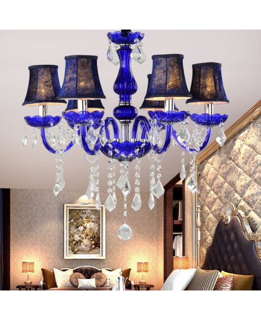 European colored crystal lights, living room and bedroom lights, Mediterranean blue pendant lights, internet cafes, hotels, clothing stores, decorative lighting fixtures