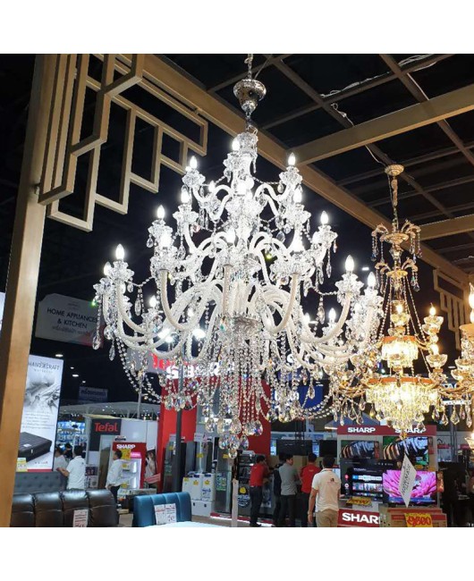 Crystal lights in the lobby of duplex buildings, European style grand villas, mid floor living rooms, pendant lights in the hotel lobby, luxurious lighting fixtures