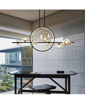 Postmodern restaurant glass strip bubble lamp, new Magic Bean Nordic creative personality homestay bedroom bar pendant light