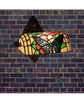 Cross border foreign trade Tiffany butterfly wall lamp European retro nostalgic coffee shop bar restaurant tea house corridor corridor