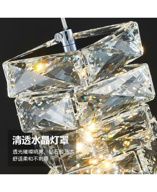 Light luxury crystal pendant light, master bedroom bedside lamp, post-modern minimalist single head hallway designer, bar counter restaurant light