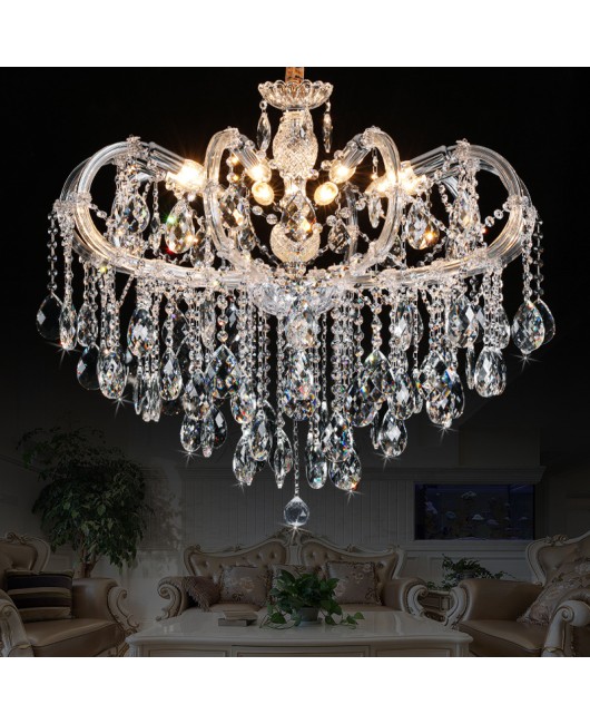 Crystal pendant light European living room light New minimalist modern restaurant light Luxury hotel villa decoration LED lighting fixtures