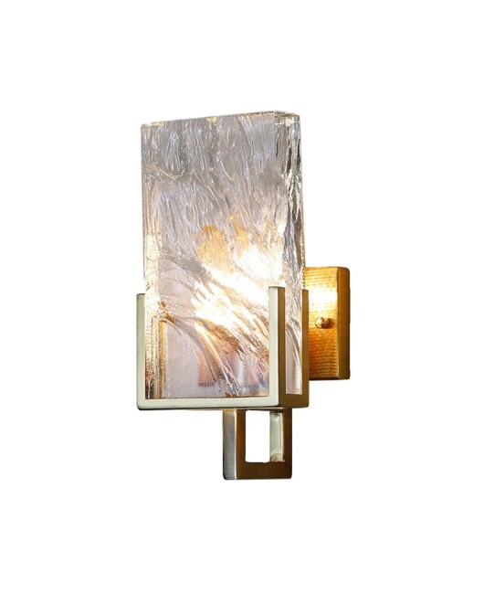 American bedroom bedside lamp designer ice block style art entrance, living room TV sofa background wall crystal wall lamp