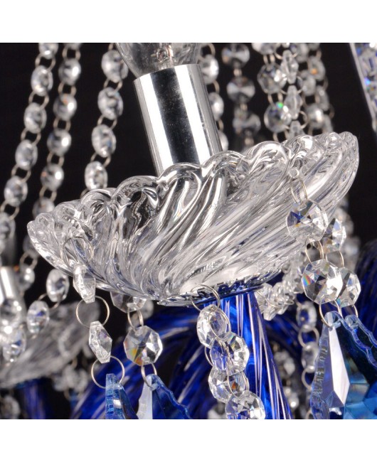 Blue crystal lamp, European style coffee pendant light, internet cafe pendant light, KTV creative clothing store, hotel decoration lighting