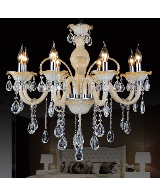 European style living room crystal chandelier, simple modern dining room bedroom lamp, villa duplex building, hotel candle lighting wholesale