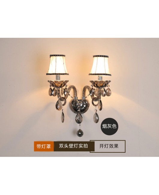 European style candle crystal wall lamp, living room dining room decoration wall lamp, bedroom bedside lamp, hotel corridor corridor wall lamp