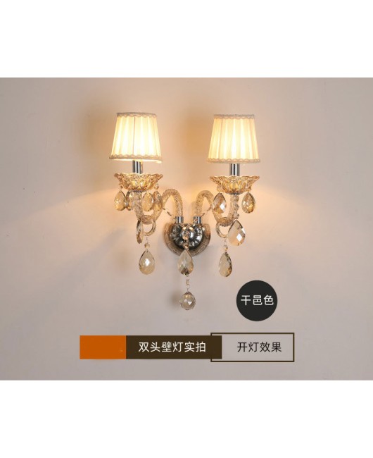 European style candle crystal wall lamp, living room dining room decoration wall lamp, bedroom bedside lamp, hotel corridor corridor wall lamp