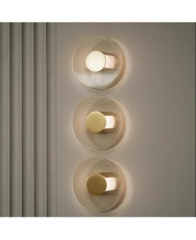 Designer's modern minimalist bedside bedroom wall light 2023 new background wall circular glass luxury wall light