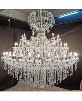 Wholesale European crystal candle clip pendant lights, luxurious and atmospheric hotel wedding banquet hall decorative lights, villa living room lighting fixtures