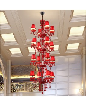 European style candles, crystal chandeliers, hotel villas, red wedding halls, chandeliers, creative clubs, staircase projects, lighting fixtures