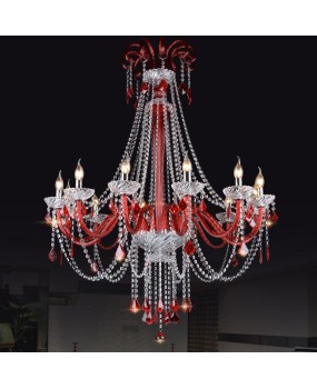 European style coffee shop pendant lights, colorful red crystal lights, internet cafes, hotel banquet halls, KTV lights, clothing store pendant lights