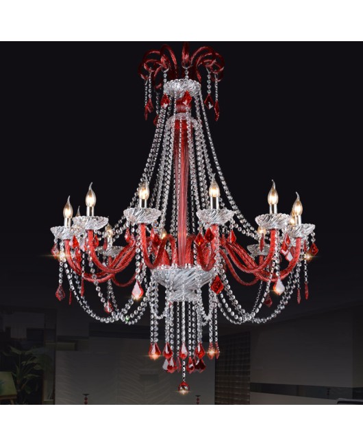 European style coffee shop pendant lights, colorful red crystal lights, internet cafes, hotel banquet halls, KTV lights, clothing store pendant lights