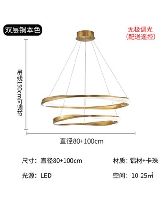 Italian designer minimalist living room pendant light Nordic circular light luxury master bedroom dining room villa model room light