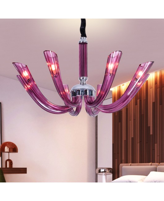 Comic coffee, purple internet cafe, glass chandelier, simple, modern, creative restaurant, bedroom, hotel lighting, bar decoration lights