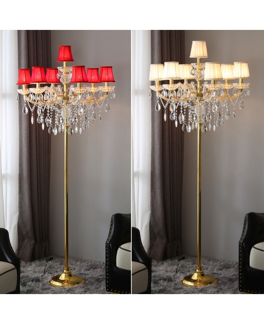 European style living room crystal floor lamp, high-end corridor hotel banquet hall luxury lamp, floor lamp, wedding room bedroom lamp