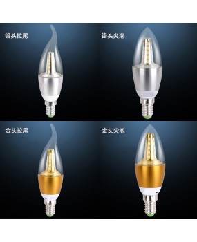 European crystal chandelier E14 small screw pull tail candle light source 7w9w12w energy-saving constant current bulb