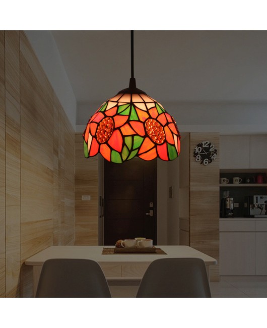 Cross border Di European style single head pastoral pendant light, retro creative personality, restaurant kitchen, bar counter, booth, corridor light