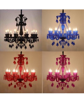 European style blue colored lighting fixtures, coffee pendant lights, internet cafes, KTV hotels, creative crystal lights, clothing stores, decorative lights