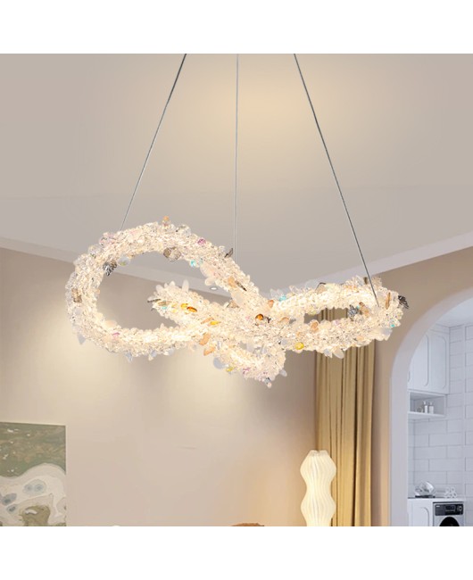 Designer style living room crystal chandelier, modern minimalist light luxury dining room bedroom light, creative clothing store LED lighting fixtures