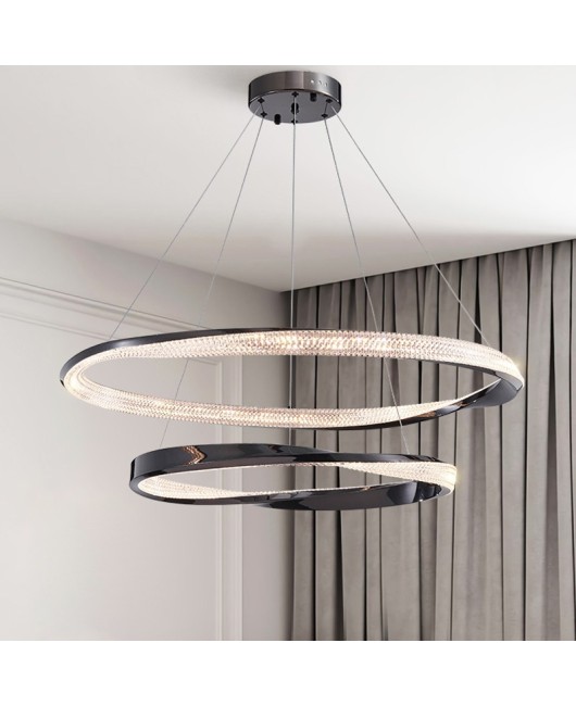 Italian designer minimalist living room pendant light Nordic circular light luxury master bedroom dining room villa model room light