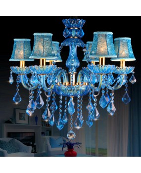 European style blue crystal lamp, coffee pendant light, Mediterranean art, internet cafe pendant light, clothing store, hotel club lighting