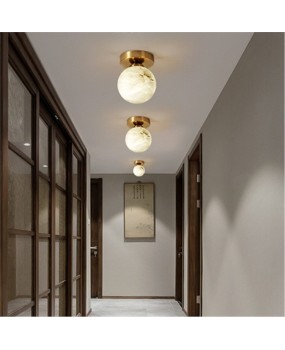 New Chinese style all copper marble entrance hallway, dressing room, balcony, ceiling mounted, modern single headed hallway, ceiling light