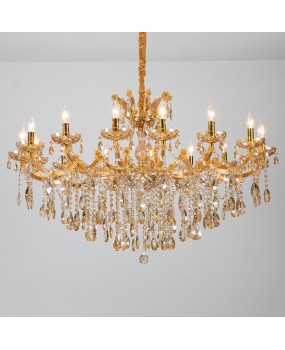 Living room crystal chandelier European luxury villa club lobby amber clip lamp Light luxury dining room bedroom lighting