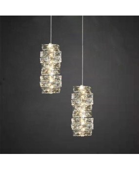 Light luxury crystal pendant light, master bedroom bedside lamp, post-modern minimalist single head hallway designer, bar counter restaurant light