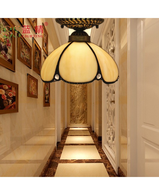 Cross border American style minimalist Tiffany ceiling light creative staircase balcony corridor hallway foyer LED lighting fixtures