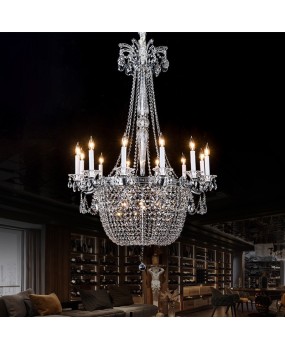 European and American style wedding hall decoration crystal chandelier luxury villa living room spiral staircase zinc alloy lamp new model