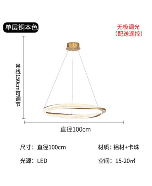 Italian designer minimalist living room pendant light Nordic circular light luxury master bedroom dining room villa model room light