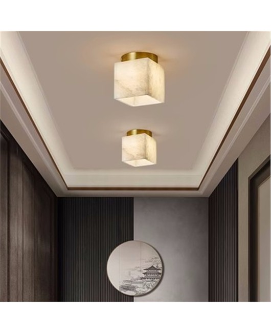 New Chinese style all copper marble entrance hallway, dressing room, balcony, ceiling mounted, modern single headed hallway, ceiling light