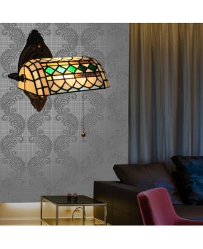 Cross border foreign trade Le Yi Tiffany wall lamp bedroom bedside lamp living room study hotel villa restaurant European wall lamp