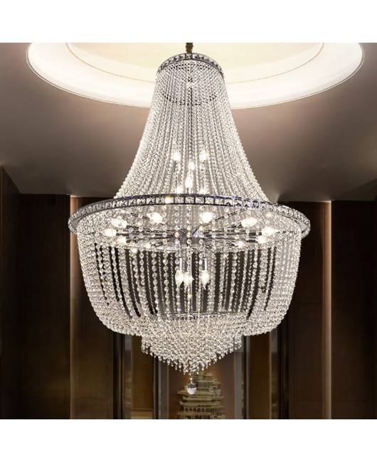 European crystal chandelier, traditional gold chandelier, wedding banquet hall, hotel decoration lighting, American villa hall light