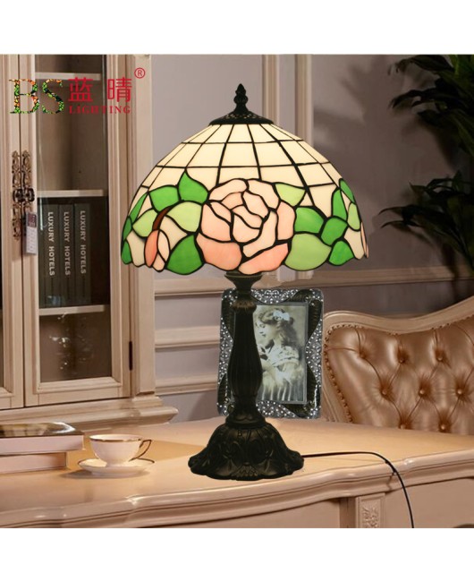 Cross border 12 inch Tiffany European and American desk lamp, bedroom bedside table lamp, newlywed room, wedding gift decoration desk lamp