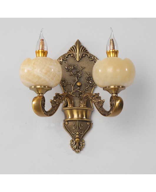 European style living room zinc alloy wall lamp jade bedroom bedside wall lamp villa hotel corridor corridor wall lamp wholesale