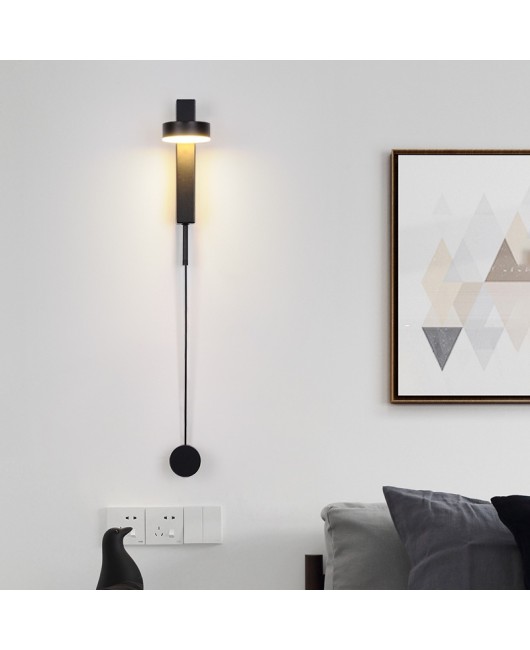 Light luxury bedroom bedside lamp, modern minimalist living room background wall lamp, aisle corridor, hotel commercial adjustable light wall lamp