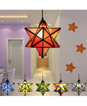 Cross border Tiffany European retro creative star chandelier, fashionable and personalized aisle restaurant bar counter booth hanging lamp