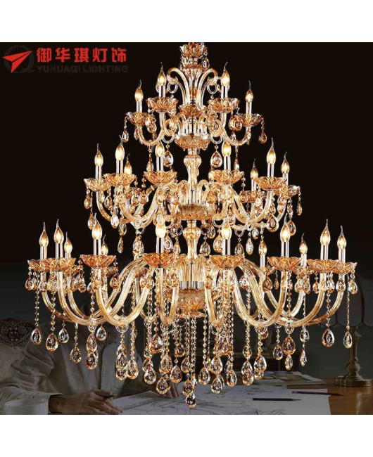 European style living room crystal chandelier, simple modern dining room lamp, home bedroom lamp, luxurious and atmospheric study candle lamp