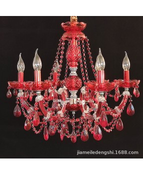 Wholesale crystal chandeliers, European style living room dining room bedroom lights, wedding room festive red candle chandeliers, creative wedding lights