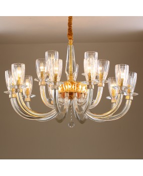 European style crystal chandelier, grand living room light, simple bedroom light, dining room crystal light, hotel villa hall candle chandelier