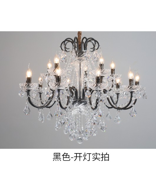 American style pendant light, living room light, dining room, retro black bedroom, crystal light, hotel internet cafe, dining room, atmospheric candle pendant light